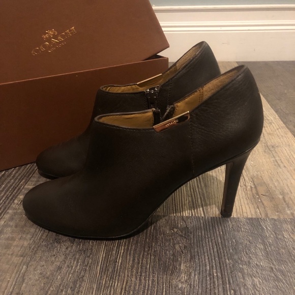 Coach heeled booties, Chestnut Brown - Picture 3 of 6